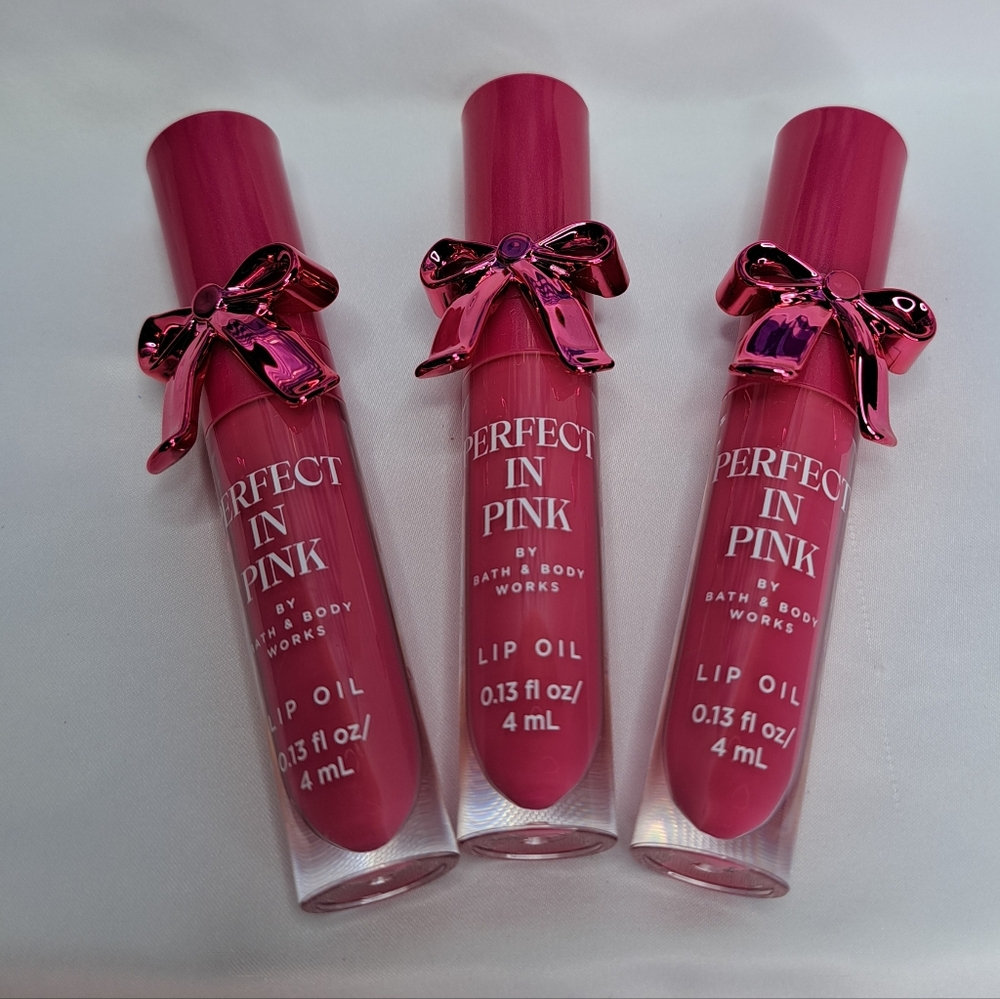 BATH & BODY WORKS 'PERFECT IN PINK'  LIP OIL 3-PIECE GIFT SET LIMITED-EDITION - Picture 7 of 14